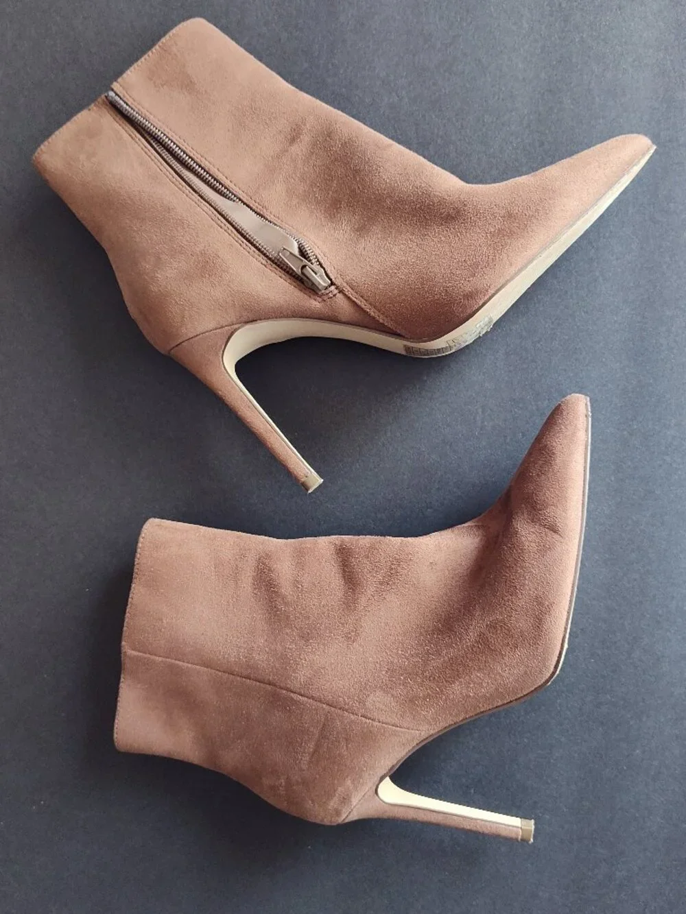 Women's suede brown high heels booties boots forever 21 size 7.5